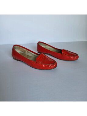 Michael Kors Orange Patent Leather Loafers Flats Classic Preppy Shoes. Sz 9.5
